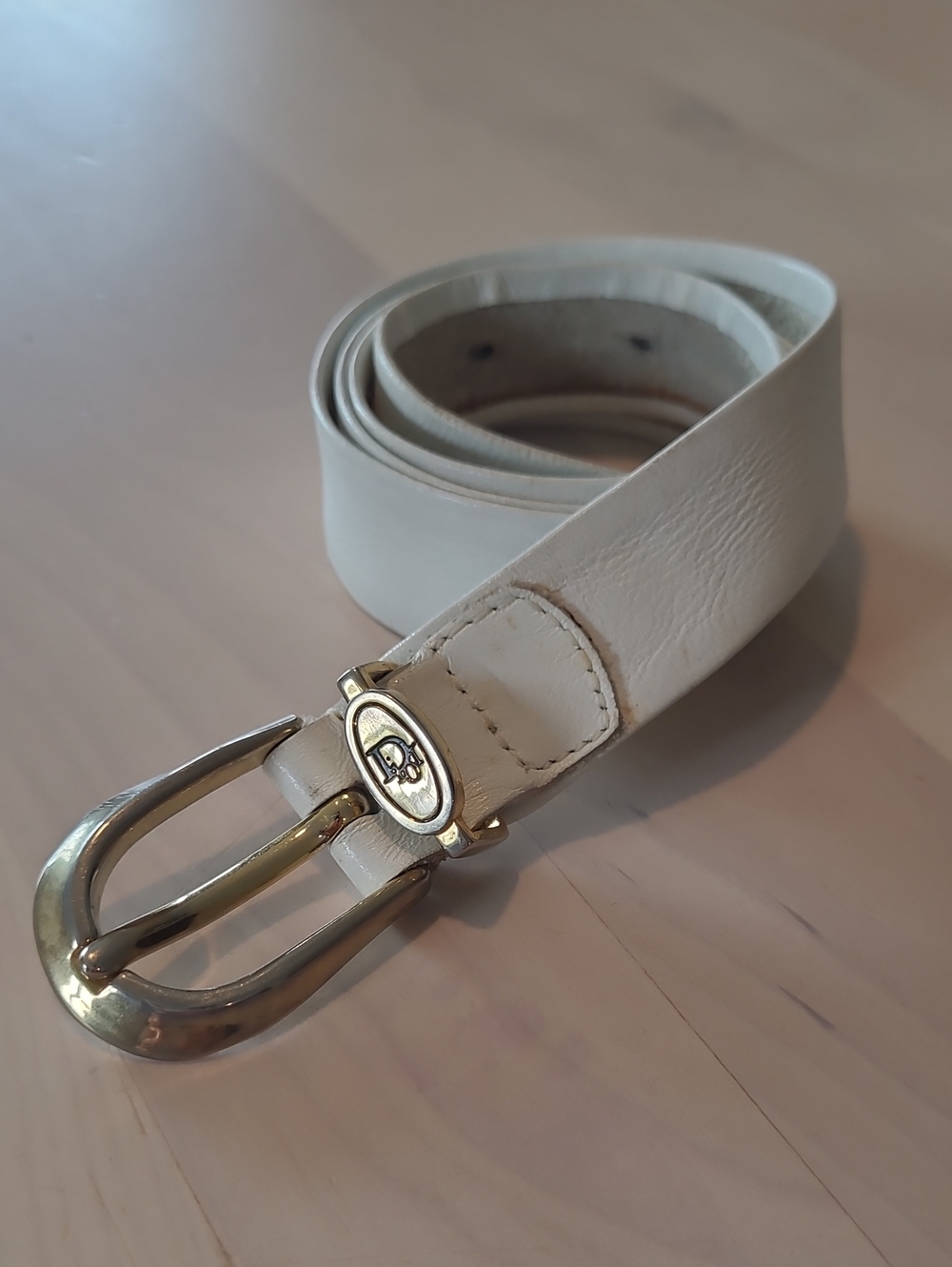 VTG Dior Genuine Leather White Belt